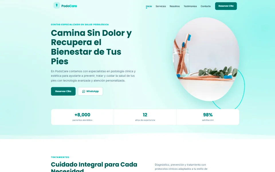 Proyecto web para clínica de podología